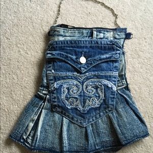 Handmade denim clutch